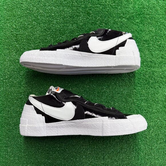 Nike Blazer Low x Sacai Black Patent Leather Mens Shoes DM6443-001 NEW* Size 13 - Picture 2 of 8